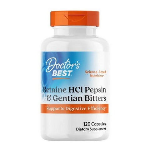 Doctors Best, Betaine HCL Pepsin & Gentian Bitters, 120 Caps