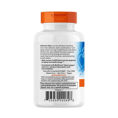 Doctors Best, High Absorption CoQ10 with Bioperine, 100 mg, 60 Veggie Caps
