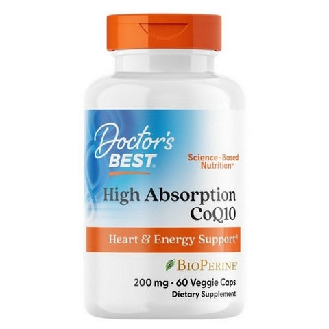 Doctors Best, High Absorption CoQ10 With BioPerine, 200 mg, 60 Veggie Caps