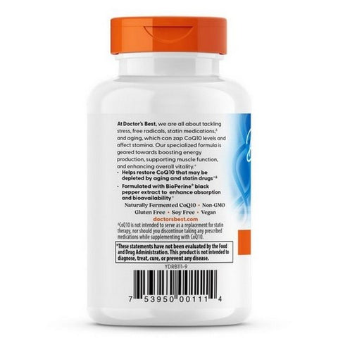 Doctors Best, High Absorption CoQ10 With BioPerine, 200 mg, 60 Veggie Caps