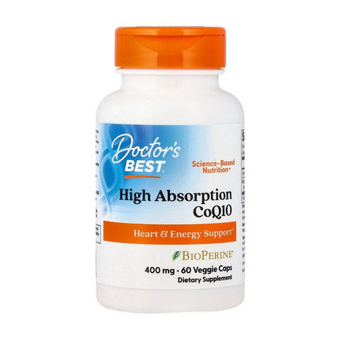 Doctors Best, High Absorp CoQ10 with Bioperine, 400 mg, 60 Veggi Caps