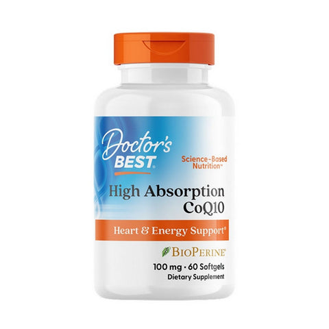 Doctors Best, High Absorption CoQ10 with Bioperine, 100 mg, 60 Softgels