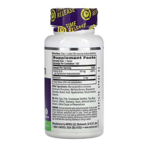 Natrol, Melatonin, 5 mg, Time Release, 100 Tabs