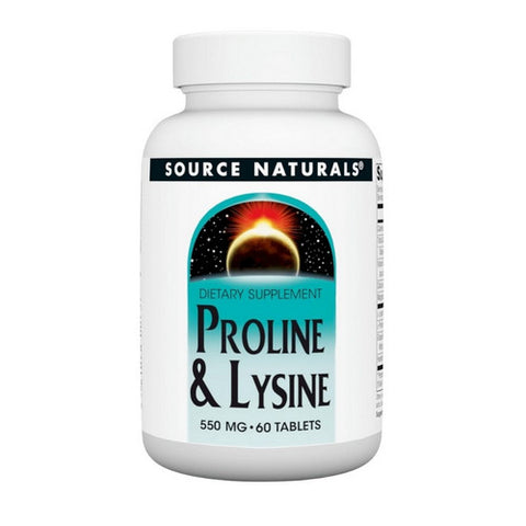 Source Naturals, L-Proline/L-Lysine, 275 mg, 60 Tabs