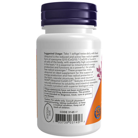 Now Foods, Ubiquinol CoQH-CF, 60 Gels