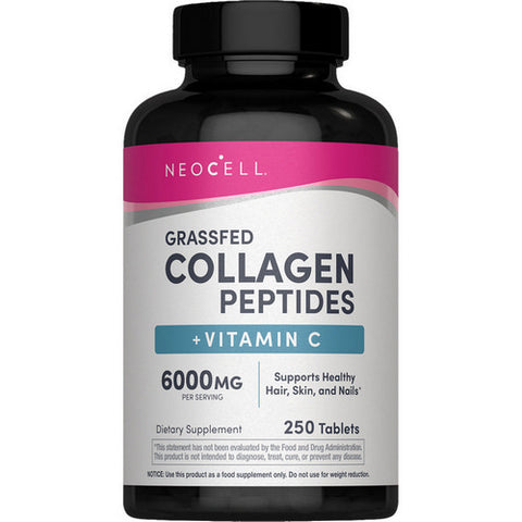 Neocell Laboratories, Collagen Peptides Grass Fed + Vitamin C, 250 Tabs