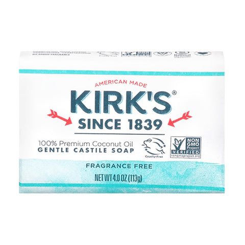 Kirk's Natural Products, Castile Bar Soap Fragrance Free, 4 Oz
