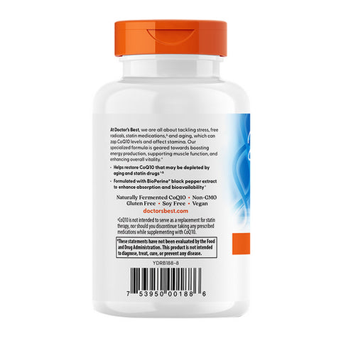 Doctors Best, High Absorption CoQ10 with Bioperine, 100 mg, 120 Veggie Caps