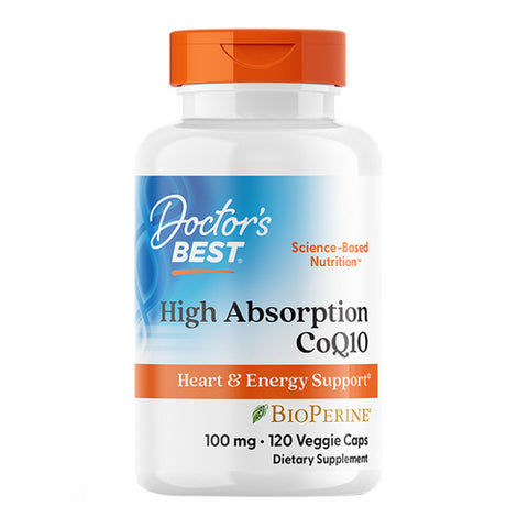 Doctors Best, High Absorption CoQ10 with Bioperine, 100 mg, 120 Veggie Caps