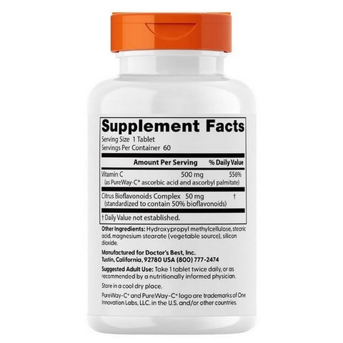 Doctors Best, Sustained Release Vitamin C with PureWay-C, 60 Tabs