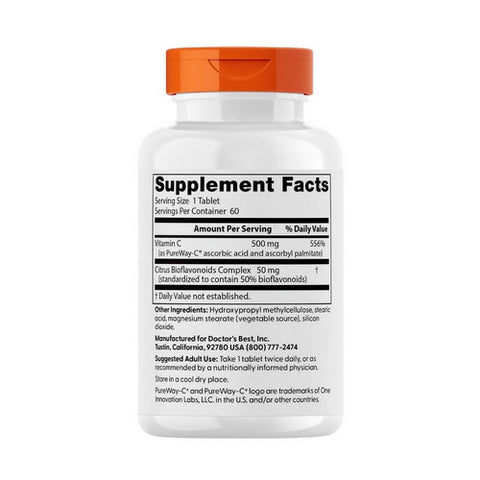 Doctors Best, Sustained Release Vitamin C with PureWay-C, 60 Tabs