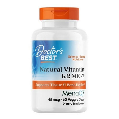 Doctors Best, Natural Vitamin K2 Featuring MenaQ7, 45 Mcg, 60 Veggie Caps