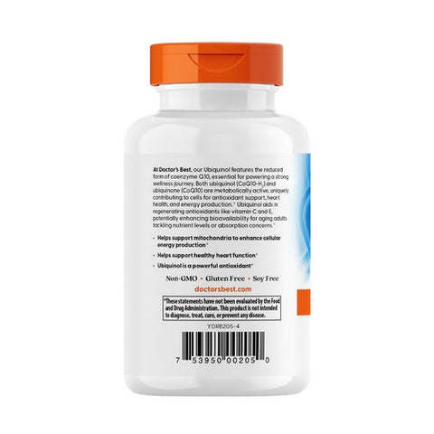 Doctors Best, Ubiquinol with Kaneka Ubiquinol, 100 mg, 60 Softgels