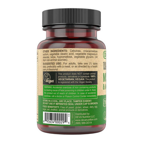 Deva Vegan Vitamins, Vegan Tiny Tab Multivitamin & Mineral, 90 Tabs