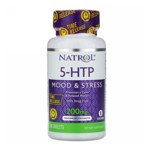 Natrol, 5-HTP Mood And Stress Time Release, 200 Mg, 30 Tabs