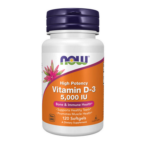 Now Foods, Vitamin D3, 5000 IU, 120 softgels
