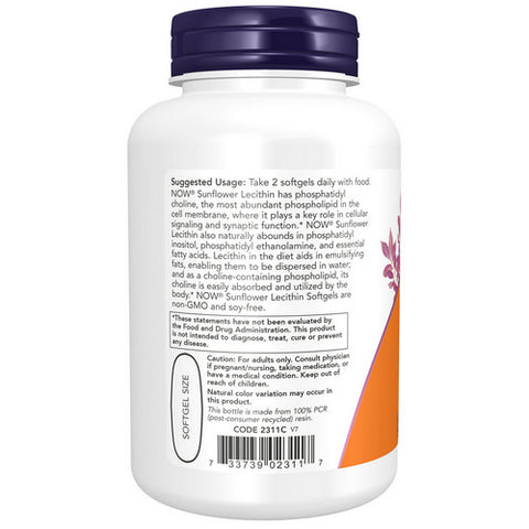 Now Foods, Sunflower Lecithin, 100 Softgels