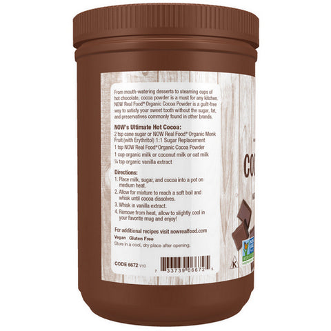 Now Foods, Cocoa Powder Certified Organic, 12 oz