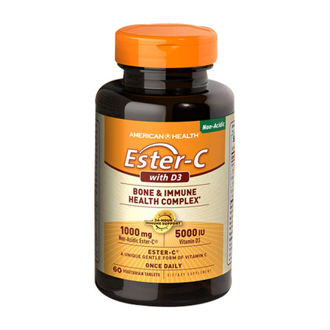 American Health, Ester-C With D3, 5000 IU, 60 Tabs