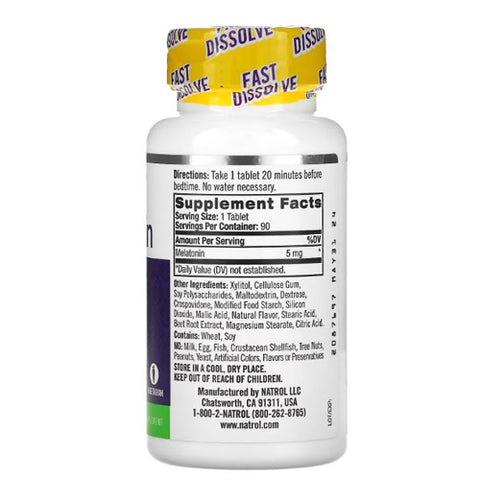 Natrol, Melatonin Fast Dissolve, Stawberry 90 Tabs