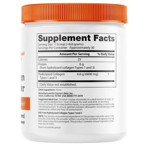 Doctors Best, Best Collagen Types 1 & 3, 200 g Powder