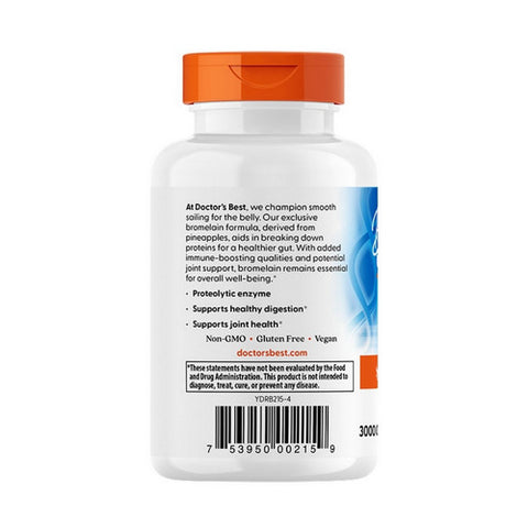 Doctors Best, High Potency Bromelain 3000GDU, 500 Mg, 90 Veggie Caps
