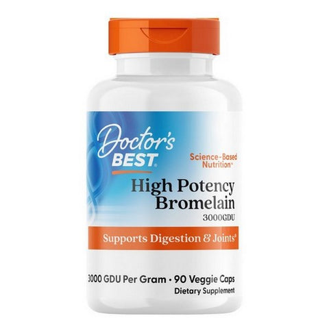 Doctors Best, High Potency Bromelain 3000GDU, 500 Mg, 90 Veggie Caps