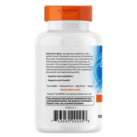 Doctors Best, Curcumin Phytosome with Meriva, 500 mg, 60 Vcaps