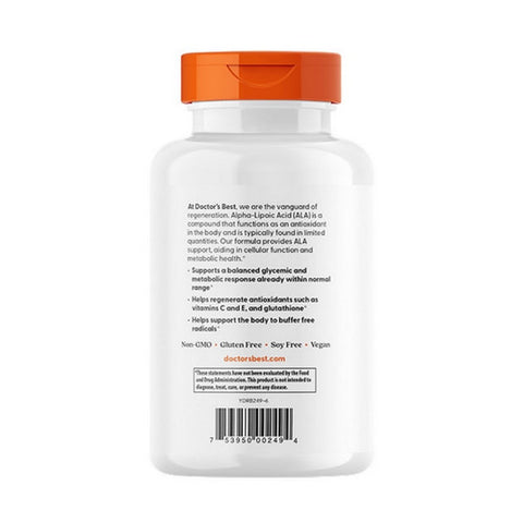 Doctors Best, Alpha Lipoic Acid, 600 Mg, 180 Veggie Caps
