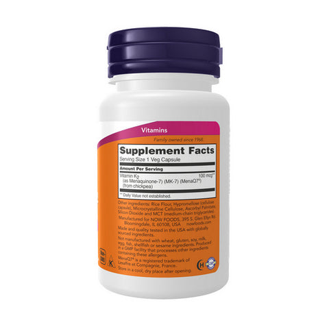 Now Foods, MK-7 Vitamin K-2, 100 mcg, 60 vcaps