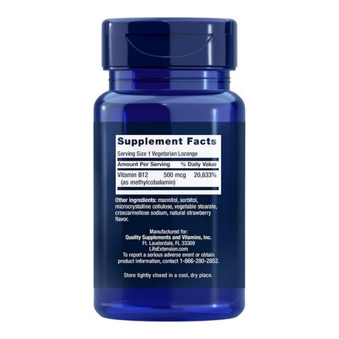 Life Extension, Vitamin B12, 500 mcg, 100 lozenges