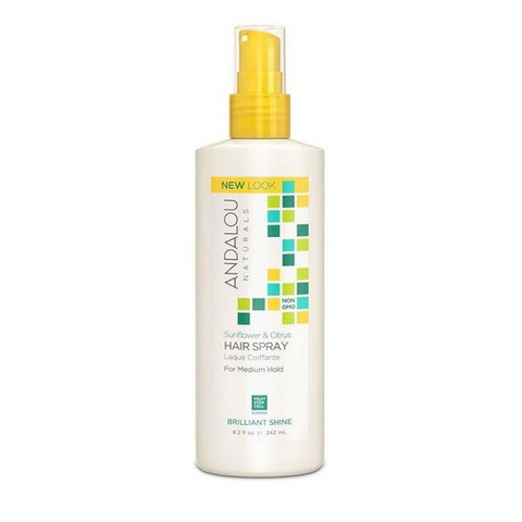 Andalou Naturals, Brilliant Shine Hair Spray, Sunflower and Citrus 8.2 oz