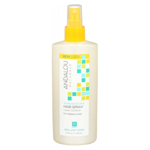 Andalou Naturals, Brilliant Shine Hair Spray, Sunflower and Citrus 8.2 oz