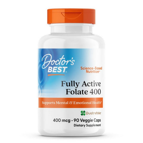 Doctors Best, Fully Active Folate with Quatrefolic, 400 mcg, 90 vcaps