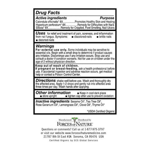 Forces of Nature, Nail Fungus Control Extra Strength OG2, 11 ML
