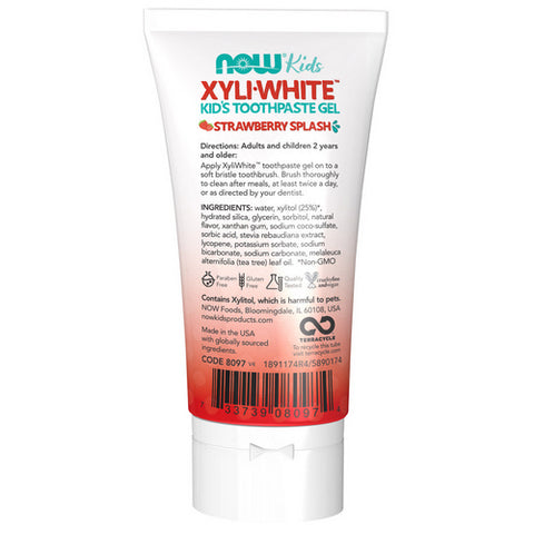 Now Foods, XyliWhite Kids Toothpaste Gel, Strawberry Splash 3 oz