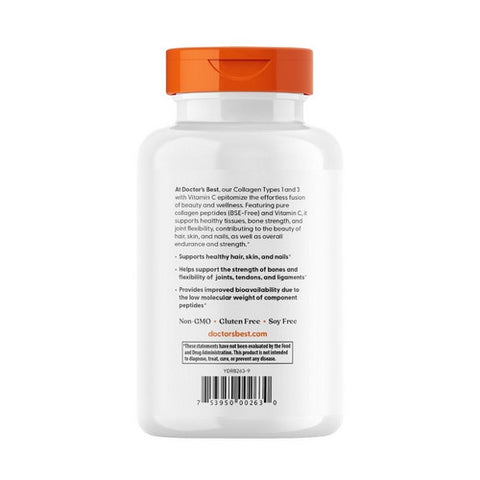 Doctors Best, Collagen Types 1and 3 with Peptan, 500 mg, 240 caps