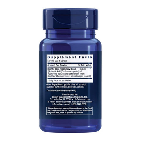 Life Extension, Krill Healthy Joint Formula, 30 sgels