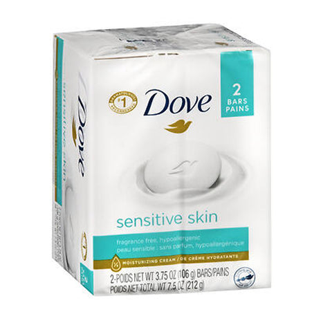 Dove, Sensitive Skin Bath Bars, Unscented 2/4.25 oz