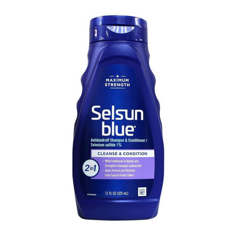 Selsun Blue, 2-In-1 Maximum Strength Dandruff Shampoo, 11 oz