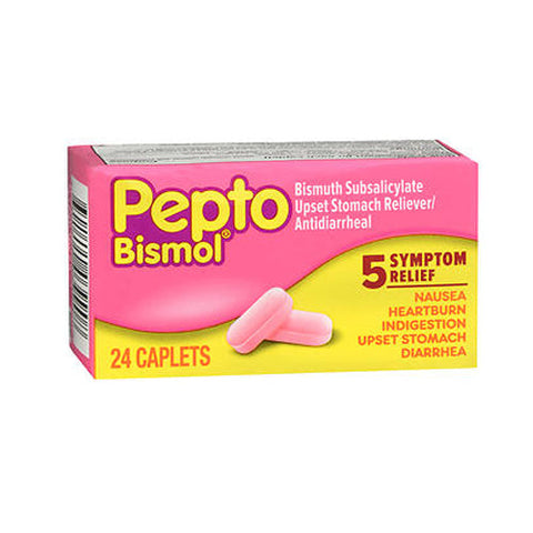 Pepto-Bismol, Upset Stomach Reliever Antidiarrheal Caplets, 24 ct