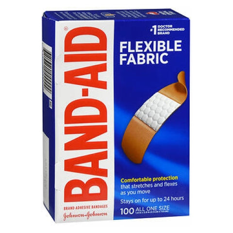 Band-Aid, Flexible Fabric Adhesive Bandages All One Size, 100 each