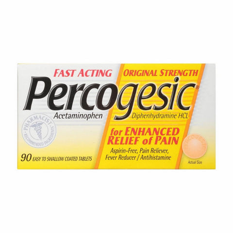 Percogesic, Aspirin Free Fever Reducer & Pain Releiver, 90 Tabs