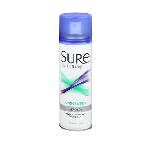 Sure, Anti-Perspirant Deodorant Aerosol Spray, Unscented 6 oz