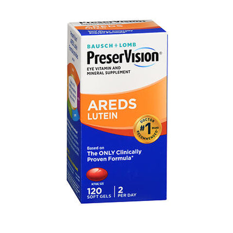 Bausch + Lomb, Bausch And Lomb Preservision Eye Vitamin And Mineral Supplements Lutein Softgels, Box Of 120