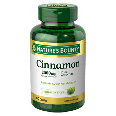 Nature's Bounty, Natures Bounty High Potency Cinnamon Plus Chromium, 2000 mg, 60 caps