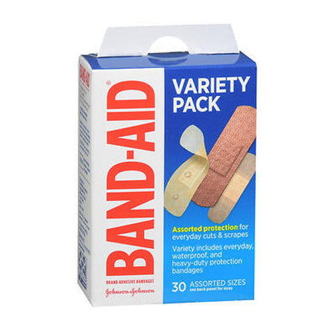 Band-Aid, Adhesive Bandages Variety Pack Assorted Sizes, Box Of 1