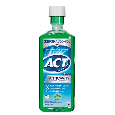 Act, Anticavity Fluoride Rinse Alcohol Free, Mint 18 oz
