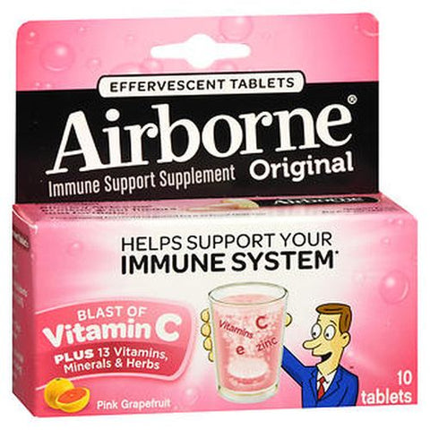 Airborne, Effervescent Health Formula, Pink grapefruit 10 tabs