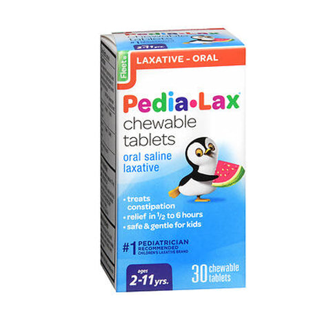 Fleet, Pedia Lax Saline Laxative Chewable Tablets Watermelon, watermelon 30 tabs